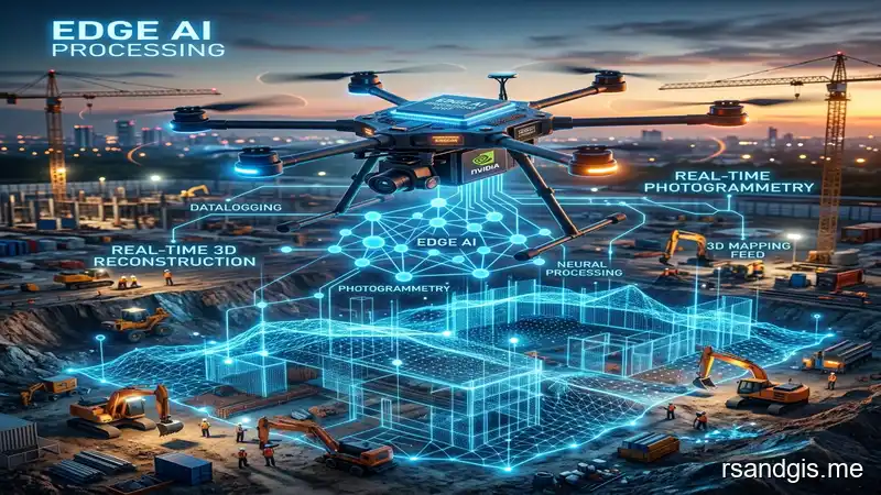 Conceptual illustration of Edge AI for Real-Time Drone Photogrammetry Processing Conceptual illustration of Edge AI for Real-Time Drone Photogrammetry Processing