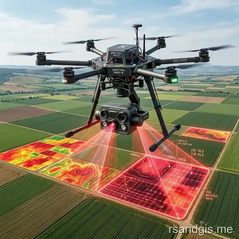 Conceptual illustration of Multispectral Drone Imagery Agriculture