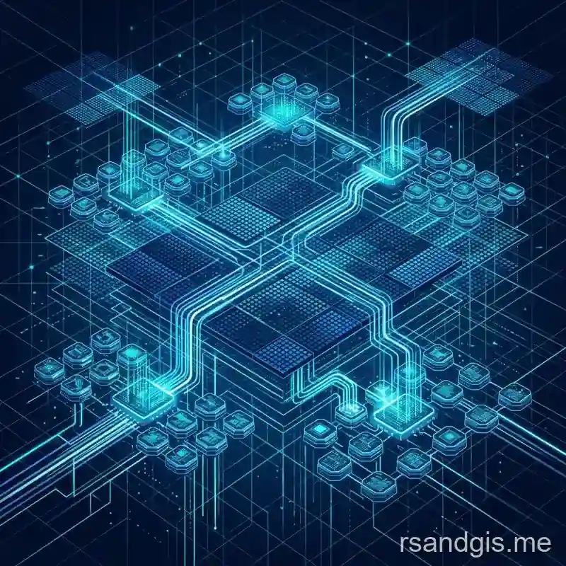 Conceptual illustration of optimizing massive raster data processing with dask and xarray