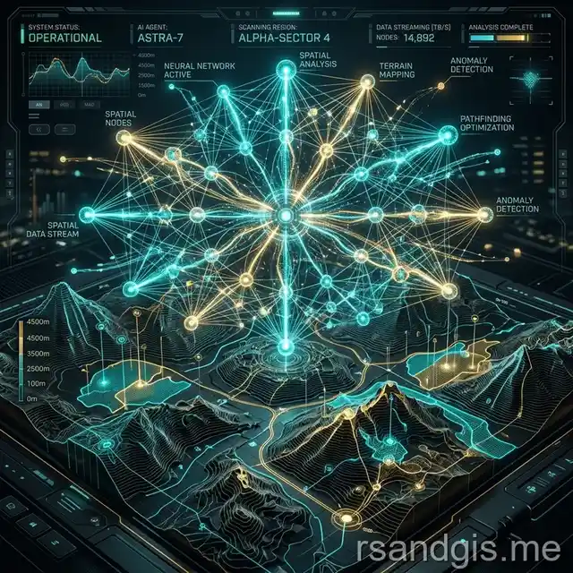 Conceptual visualization of a Spatial AI Agent mapping data